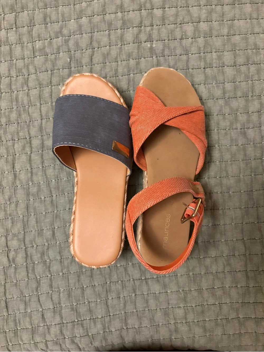 Women’s Navy Platform Espadrille Slide Sandals